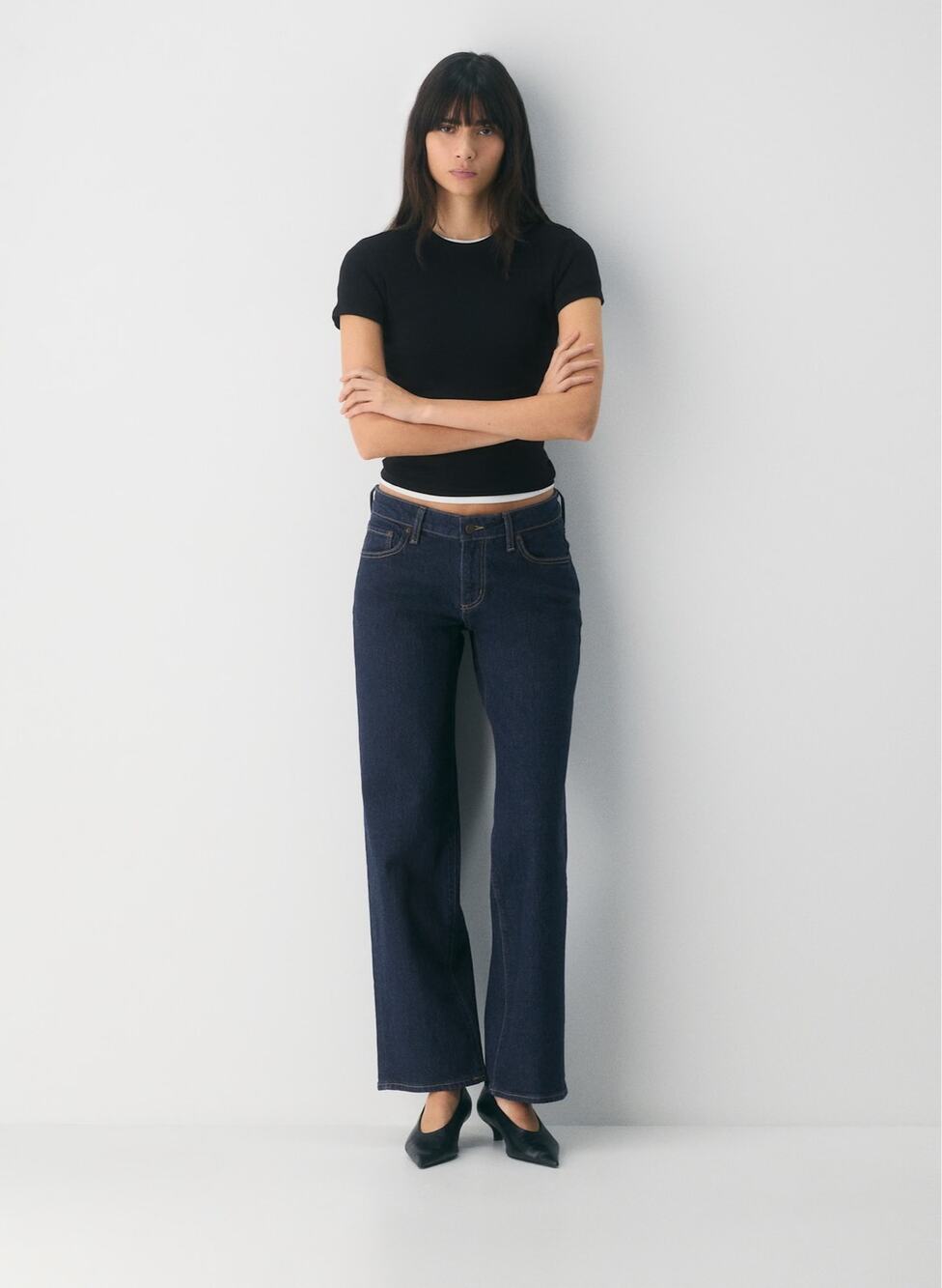 NWT Aritzia Denim Forum Salma Super Lo Rise Straight Jeans Women’s 31 Dark Blue